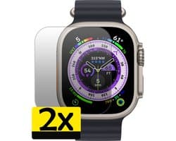 Screenprotector Geschikt voor Apple Watch Ultra Screenprotector Bescherm Glas Screen Protector - Screenprotector Geschikt voor Apple Watch Ultra (49 mm) Gehard Glas - 2 Stuks