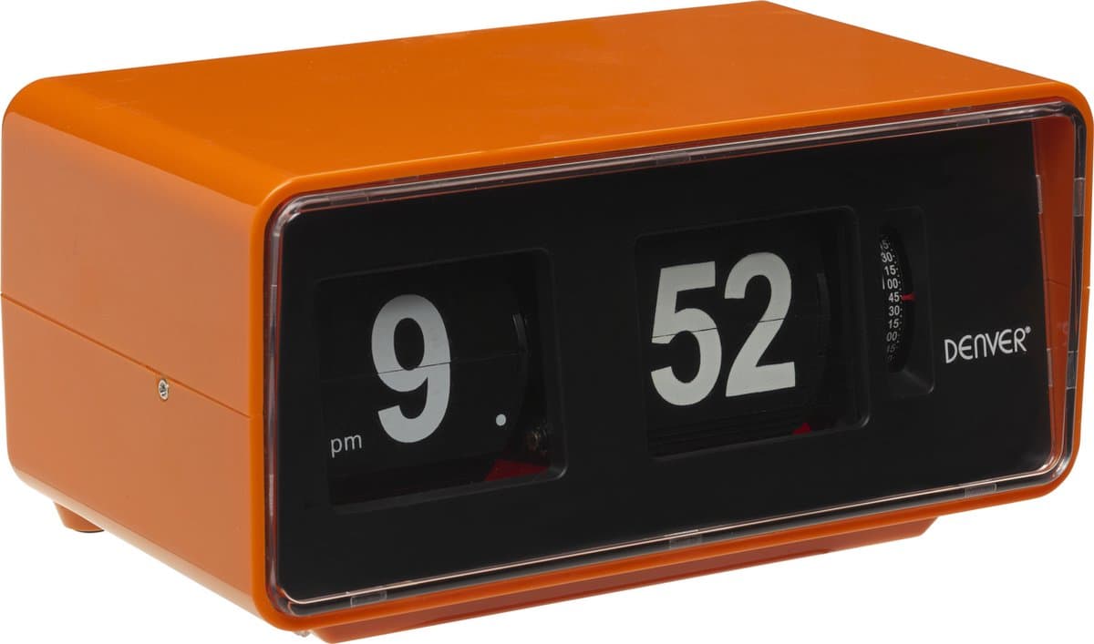 Denver Retro Wekkerradio - FM Radio - Retro Flip van Cijfers - CR425 - Oranje — afbeelding 1