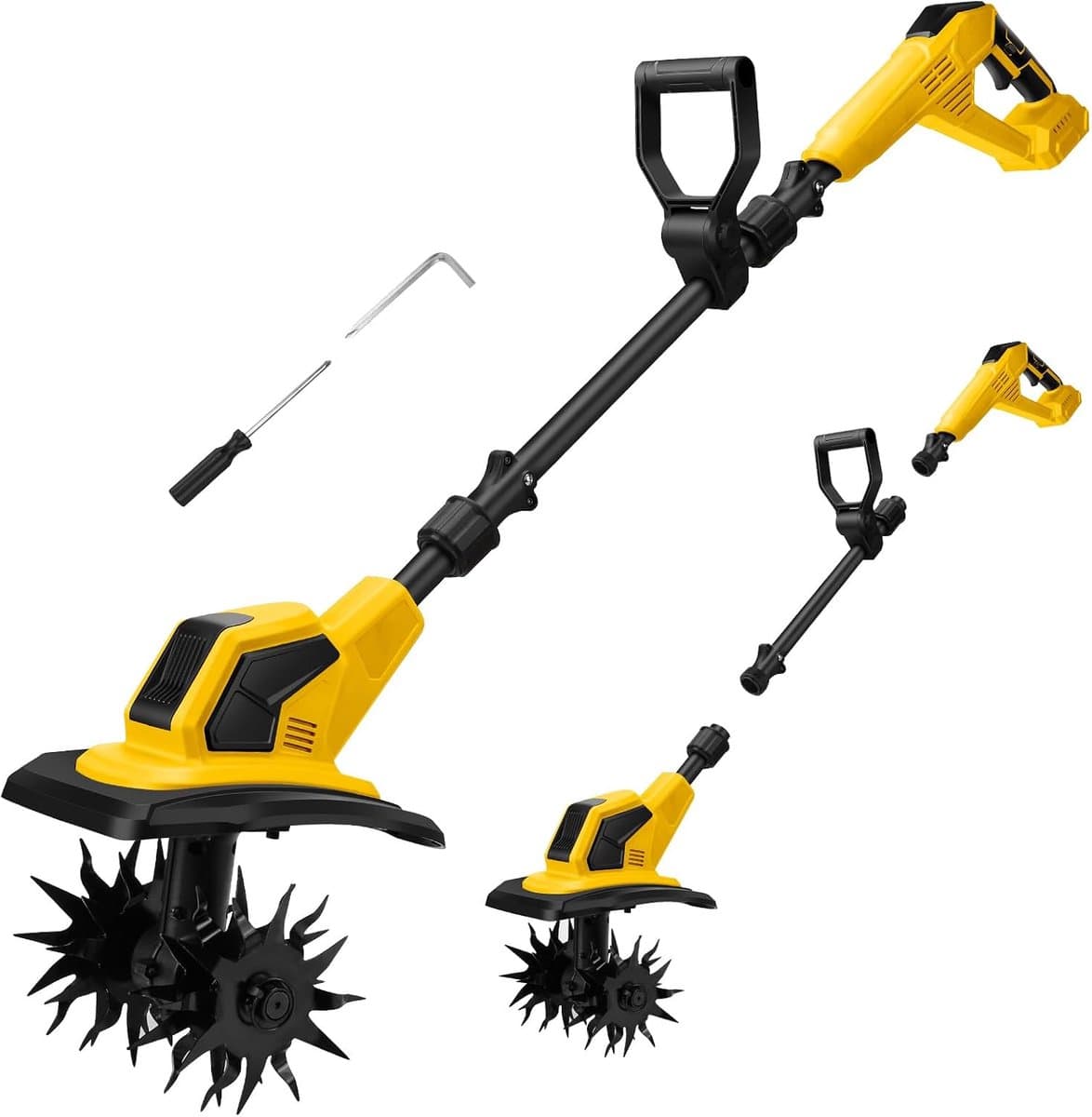 Elektrische motorhak zonder borstels, 550 W, compatibel met Dewalt 20 V accu, opvouwbaar, werkbreedte 32 cm, diepte 18 - ShopVlot — afbeelding 1
