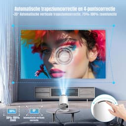 Levo® Draagbare beamer - Beamer - Projector - Mini Beamer - Wit - 10cm x 10cm x 18cm — thumbnail 2