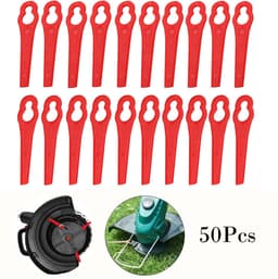 50 Stuks Kalebasvormig Maaimachine Plastic Messen Rood - Vervangingsmessen voor Grasmaaier Accessoires Set — thumbnail 1