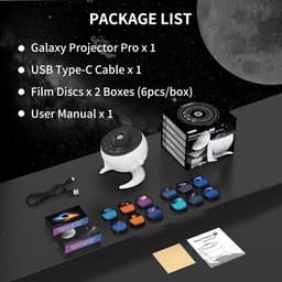 Sterrenhemel Projector, 13-In-1 Galaxy Projector, Led-Sterrenhemel Met Timer, Plafondprojector 360° Rotatie, Kamerplanetarium Voor Kinderen En Volwassenen, Cadeau, Wit — thumbnail 2