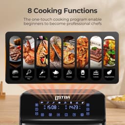 Heteluchtfriteuse, 1700 W, 8 liter, dubbele mand, touchscreen, 360° technologie, snel en gezond — thumbnail 3