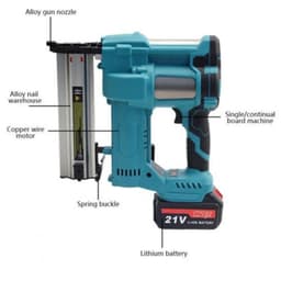 Elektrische Nagelnietmachine 2 Batterijen - 15-50 mm Nagellengte - 4 Versnellingen - Draadloos - Voor Doe-Het-Zelf En Timmerwerk — thumbnail 4
