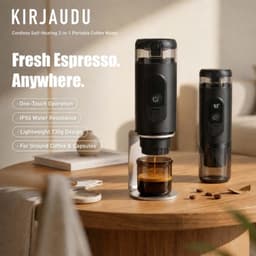 Draagbare koffiezetapparaat, espressomachine, 2-in-1, oplaadbaar, zelfverwarmend, compatibel met NS-capsules en gemalen koffie, mini-koffiezetapparaat, USB-C, voor reizen, camping, auto, kantoor — thumbnail 4