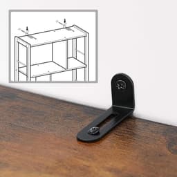SNJY® Platenspeler Meubel - Platenspeler Kast - LP Houder - Platenhouder - 30D x 74B x 154,5H cm - Bruin/Zwart — thumbnail 2