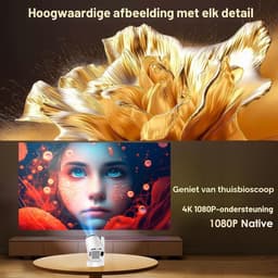 Draagbare Beamer - Draagbare Mini-Projector - Ondersteunt 4K 1080p - Met WiFi 6 en Bluetooth 5.4 - Voor Presentaties en Thuisgebruik — thumbnail 5