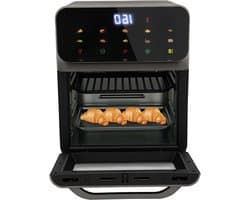 Kleine oven - Mini oven - Gezond koken - Hetelucht circulatie - 13 liter capaciteit - Zwart