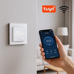 Wifi-thermostaat, programmeerbare module, 2P, 240 V, touch-display met achtergrondverlichting, wit, compatibel met houders — thumbnail 5