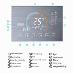 WiFi thermostaat voor gasketel – spraakbediening, lcd-display met achtergrondverlichting, programmeerbare thermostaat, compatibel met — thumbnail 3