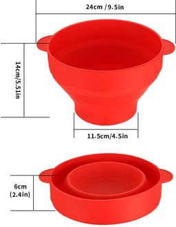 Grote Opvouwbare Siliconen Popcorncontainer - BPA-vrij, Voor Magnetron — thumbnail 3