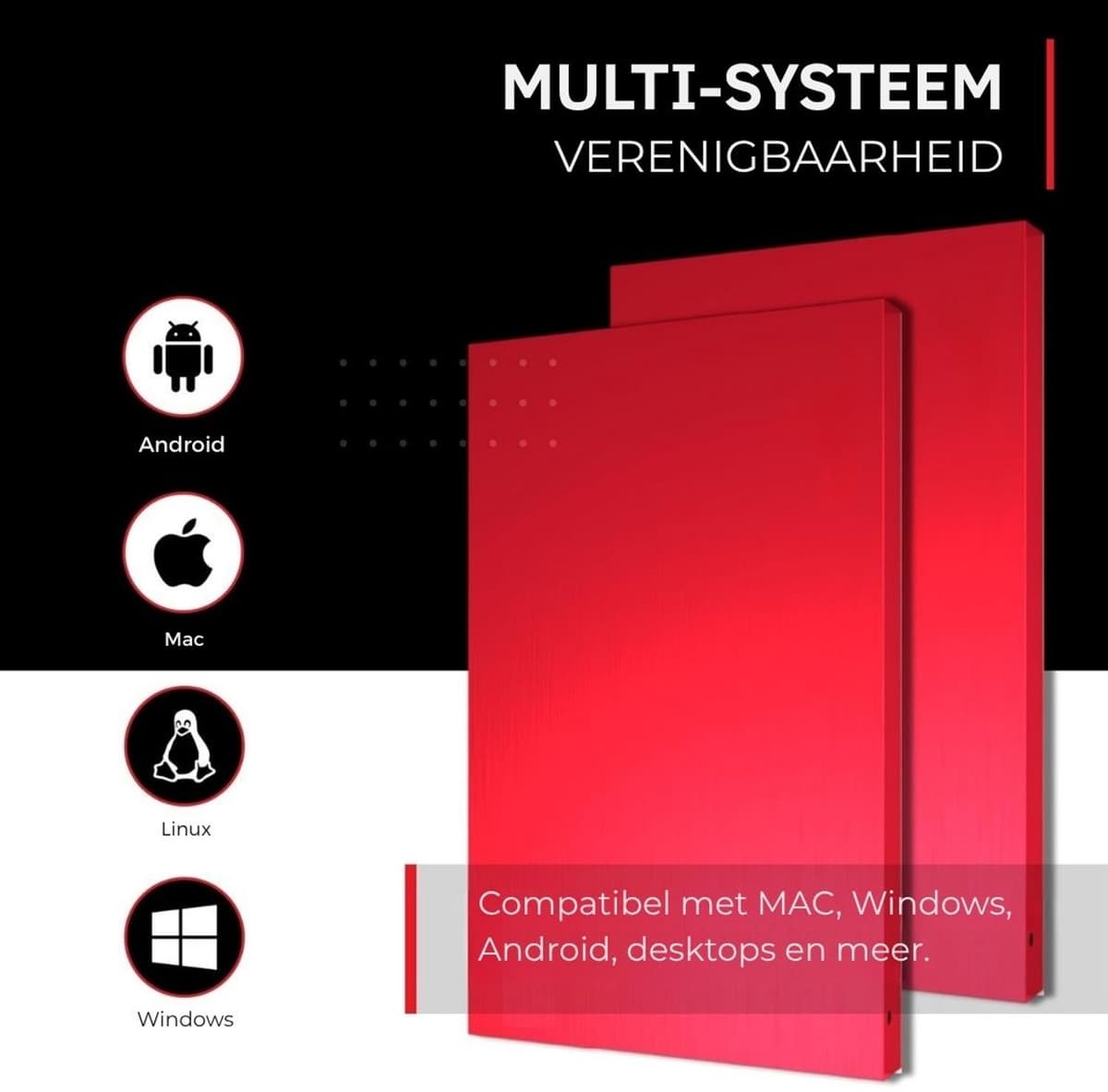 Externe Harde Schijf - Harde Schijf Extern - Externe Harde Schijven- Rood — afbeelding 1
