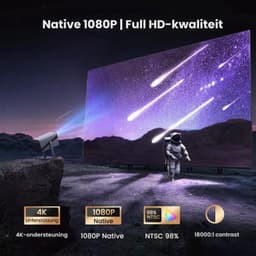 Mini Beamer 600 ANSI Lumen - Full HD 1080P Resolutie - Bluetooth En HDMI Aansluiting - Draagbaar - Voor Thuisbioscoop En Presentaties — thumbnail 5