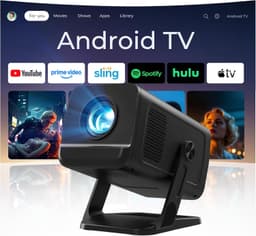 [Ingebouwde Apps & Android 14] Mini Beamer met 5G Wi-Fi 6, Bluetooth 5.4, Ondersteunt 4K/1080P, Auto Keystone, 270° Draaibaar - Compatibel met HDMI/TV Stick/USB/iOS/Android — thumbnail 1