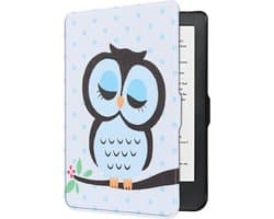 Hoes Geschikt voor Kobo Clara HD - Luxe E-reader Bescherm Case - Hoesje Book Cover - Uil