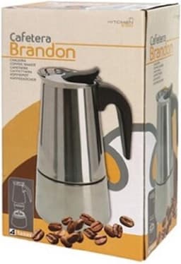 Gerimport Espresso koffiemaker - voor 4 kopjes - Percolator - RVS - zilver - 16 cm - Mokkakan — thumbnail 4