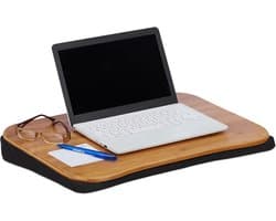 laptopkussen bamboe - handvat - tot 22 inch - schoottafel laptop