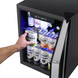 KitchenBrothers Drankkoelkast - 48L - Mini Koelkast - Glazen Deur - Minibar - 68 Blikjes - Zwart — thumbnail 3