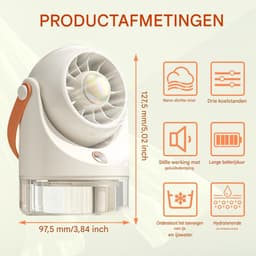 longziming -Tafelventilator - Bureaufan Met Waterkoeling - Draagbare Mistventilator - Verstelbare Hoek Voor Luchtstroom - Duurzaam Abs Materiaal - Compact Ontwerp Voor Mobiliteit - Ideale Koeling Op Reis - 1 Stuk — thumbnail 5