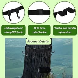 Boomstandaard Riemhanger, Premium Outdoor Boomstandaard Riemhanger met 6 Haken Praktische Outdoor Accessoires voor Jagen Kamperen Wandelen (Zwart) — thumbnail 2