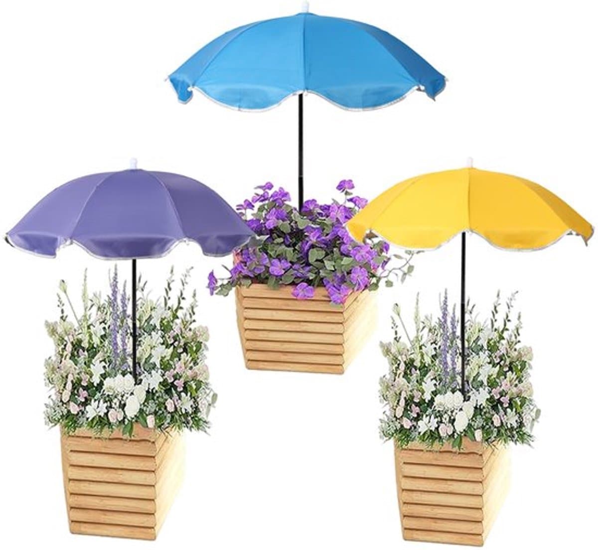 3e Verstelbare Plantenparasol, Grote waterdichte Tuinparasols Duurzaam Buitenzonwering voor Potplanten Bloemen Groenten — afbeelding 1