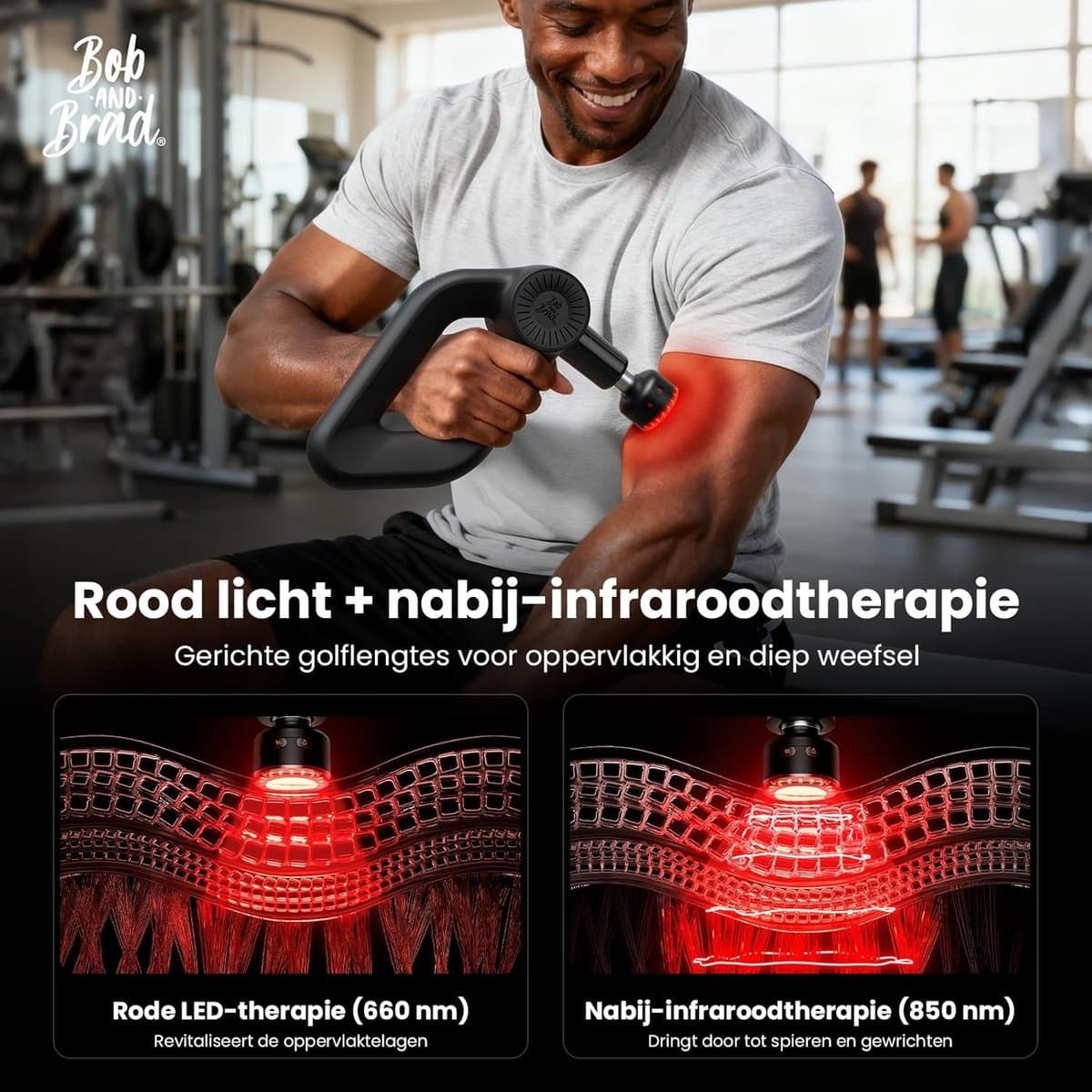 Massagepistool - Aluminium - Infrarood Warmtefunctie - Diep Weefsel Massage - Voor Sportliefhebbers — afbeelding 1