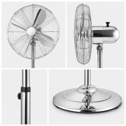 Imperial - Chroom Staande Ventilator 40 cm – Metalen Bladen – 3 Snelheden – Verstelbare Hoogte – Draaifunctie — thumbnail 3