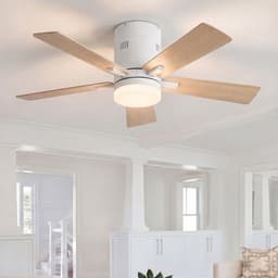 Plafondventilator met Lamp Hout – Stille Ventilator met 6 Snelheden & Afstandsbediening — thumbnail 1