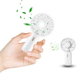 Mini-USB-tafelventilator met 3 snelheden, oplaadbaar, ideaal voor slaap, kantoor, reizen, enz. (wit) — thumbnail 1