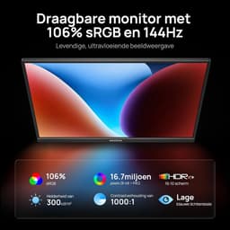 Portable Monitor 16.1 inch Gaming Monitor 144Hz FHD Scherm met HDR IPS Display USB-C en HDMI voor Laptop PC PS5 en Xbox — thumbnail 2
