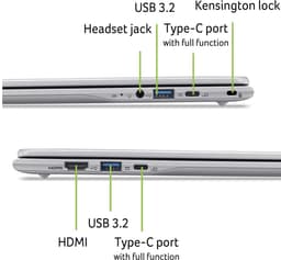 Acer Chromebook 315 CB315-6HT-C0QN - 15 inch Touchscreen - 8GB - 128GB - Zilver — thumbnail 3