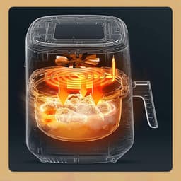 Luchtfriteuse - Friteuse - Gezond Bakken - 360 Graden Circulatie - 35 Liter - Beige — thumbnail 2