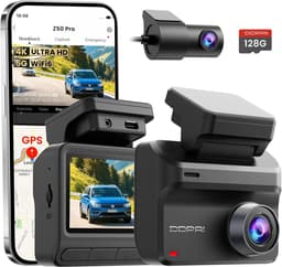 Dashcam voor auto - Donker - Z50 Pro - 4K + 1080P Beeldkwaliteit met Nachtzicht en GPS - Voor Veilig Onderweg — thumbnail 1