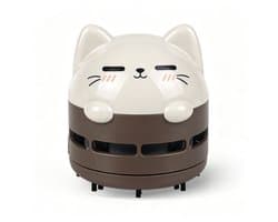 Mini Tafelstofzuiger met USB‑voeding, Draagbare Bureaustofzuiger voor Kantoor, Thuis, Computertoetsenborden en Klaslokalen (Bruin)