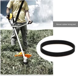 Aandrijfriem Rubber - 77 Tanden - 3mm Tandhoogte - 10mm Breedte - 231mm Omtrek - Gesloten Lus - Compatibel met Black & Decker - Grasmaaier Riem — thumbnail 5
