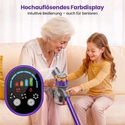 FOSMET Draadloze Hand & Steelstofzuiger - 75000Pa / 600W / 70 Min - Accustofzuiger Zonder Zak - Zelfstandig Staand - Flexibel Buiggewricht - 1,2L Reservoir - Anti-Tangle - Groene LED - Voor Harde Vloeren, Tapijt, Dierenharen & Auto — thumbnail 4