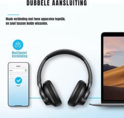 KIRA® Gaming Headset - 40u Batterij - Gaming Headsets - Gaming Headset Draadloos - Zwart - 18cm x 19cm x 8cm — thumbnail 2