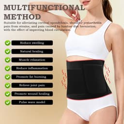 SnelShoppen - 120 LEDs Rood Licht Therapie Riem met 5 Niveaus Vibraties Massage, Infraroodlicht voor Rug, Schouder, Taille, 10 Hz Pulsmodus voor Pijnv — thumbnail 2
