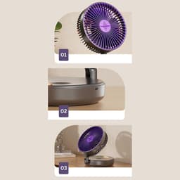 Luchtcirculator Ventilator - Stille Kleine Fan - Ruimte Ventilatie - 5 Snelheden Timer - 17 cm Hoog - Grijs — thumbnail 5