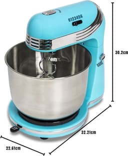 QORA® Mixer met mengkom - Mixer - Mixer met mengkom keukenmachine - Blauw - ‎23cm x 30cm x 33cm — thumbnail 2