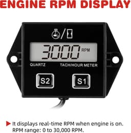 SnelShoppen - Digitale Snelheidsmeter HM011A met Onderhoudsherinnering, Verwisselbare Accu en Slaapmodus voor ZTR-Grasmaaier, Tractor, Marine, Generat — thumbnail 2