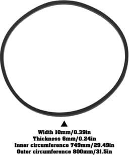 SnelShoppen - Grasmaaier V-riem 5911241094 voor MS225-53 MS226-53E - Compatibel, V-snaar, 10mm breed, 6mm dik, 800mm lengte - Tuinaccessoire — thumbnail 3