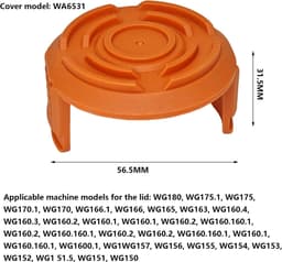 SnelShoppen - Grass Trimmer Cover 2 Stuks Vervangende Spoelcover voor Grasmaaier, Hoogwaardige ABS, Geschikt voor Tuin, Patio, Oranje — thumbnail 5
