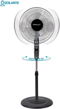 Vloerstaande Ventilator - Staan Ventilator - Verkoeling Binnen - 3 Snelheden Instelbaar - 40 cm Bladen - Zwart — thumbnail 5