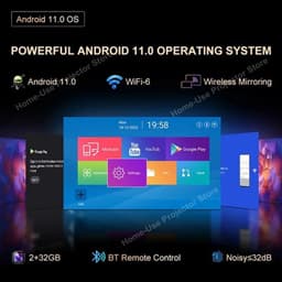 Alincoo - D7W - Beamer - Projector Beamer - Mini Meamer - Full HD 1080P - 1920x1080dpi - Automatische focus - 5G - met WiFi - 1300 Lumens - Wit — thumbnail 4