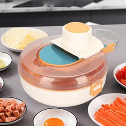 Groentehakselaar - Keuken snijder - Voedsel bereiden - 9-in-1 multifunctioneel - 28 x 24 x 10 cm - Oranje — thumbnail 3