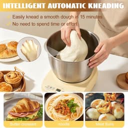 Brooddeegmachine 7 liter - RVS - Automatische kneding - Efficiënte deegverwerking - ShopVlot — thumbnail 2