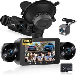 Dashcam - 3 Inch IPS Touchscreen - Full HD 1080p Opnames - 8 IR Nachtzichtlampen - Voor Auto's — thumbnail 1
