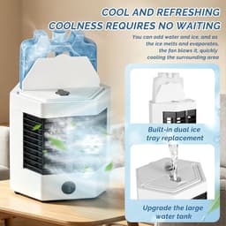 Mini airco draagbaar USB 5-in-1 luchtkoeler met timer, luchtbevochtiger en waterreservoir 375 ml — thumbnail 5