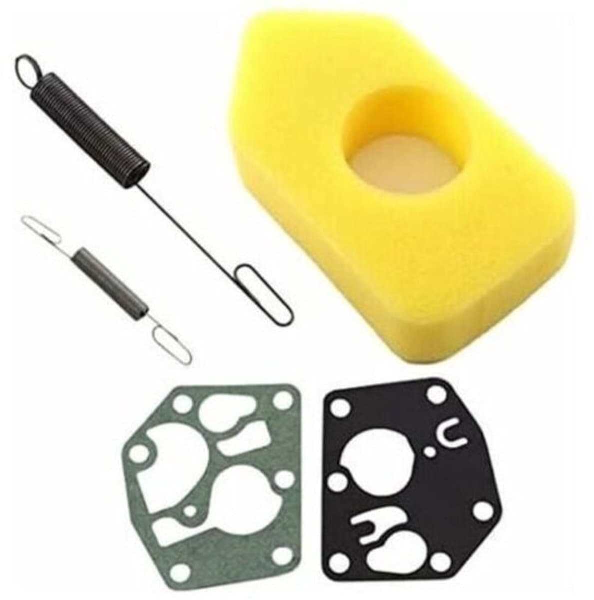 Geschikt voor Briggs & Stratton 3,5-4,5 pk Classic Sprint Quattro 450 500 550 serie motoren: luchtfilterunit 698369, stelveer 691859, membraan 495770, 795083. — afbeelding 1